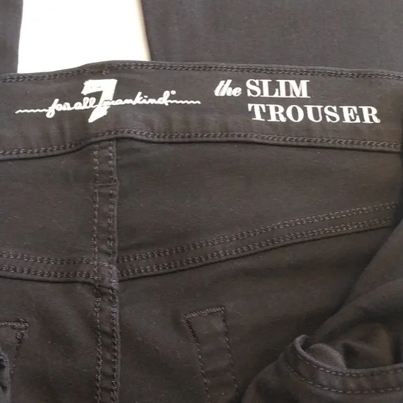 7 For All Mankind NWT Women's Size 28 Black Slim Trouser Flare Denim Jeans Pants - Picture 10 of 15